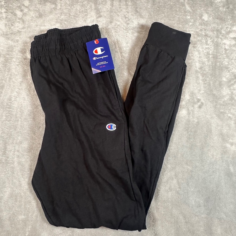Champion Mens Black Cotton Jersey Jogger Pants Size M New with Tags